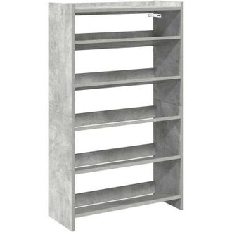 vidaXL Vidaxl - Mueble zapatero madera contrachapada gris hormigón 60x25x100 cm