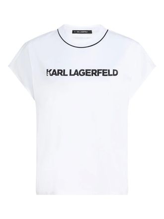 Karl Lagerfeld logo piping t-shirt - White