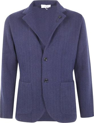 Lardini Jassen, Heren, Blauw, S, Leer, Gebreid Jasje