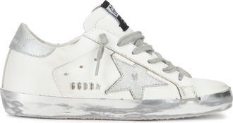 Golden Goose Womens Sneakers Silver Calfskin Trainers