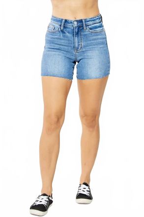 Judy Blue Womens Mila Hi-Rise Cutoff Shorts In Light Wash