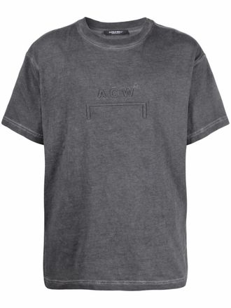 A-Cold-Wall* logo-embroidered organic cotton T-shirt - men - Organic Cotton - S - Black