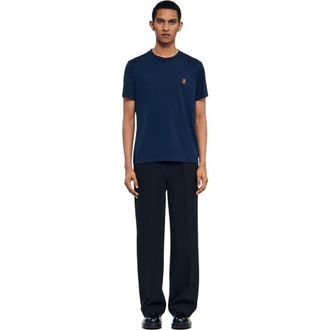 Sandro Leather logo T-shirt in Navy Blue at Nordstrom, Size Xx-Large