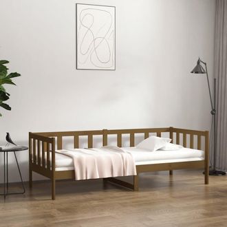 vidaXL Sof&aacute; Cama Sin Colch&oacute;n Madera Maciza Pino Marr&oacute;n Miel 80x200 Cm Vidaxl