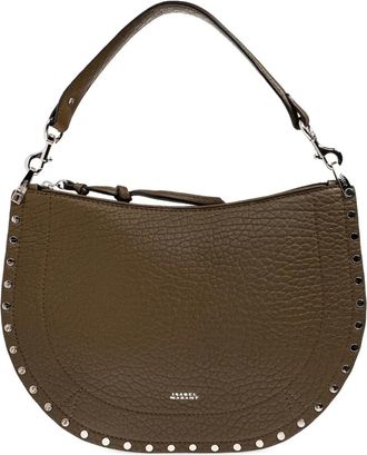 Isabel Marant Borsa a spalla Oskan con borchie - Verde