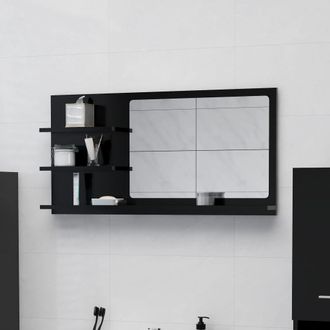 vidaXL Specchio Da Bagno Nero 90x10,5x45 Cm In Legno Multistrato - Vidaxl