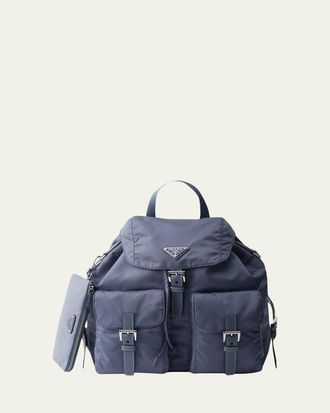 Prada Vela Leather-Trim Re-Nylon Backpack