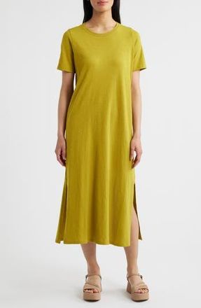 Eileen Fisher Creneck Organic Cotton Maxi T-Shirt Dress in Golden Pear at Nordstrom Rack, Size Xx-Small