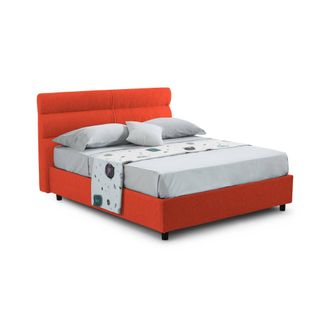 Dmora Cama De Plaza Y Media Brivio, Desenfundable, Con Almacenaje Made In Italy, Tama&ntilde;o Colch&oacute;n 120x190 Cm, Naranja