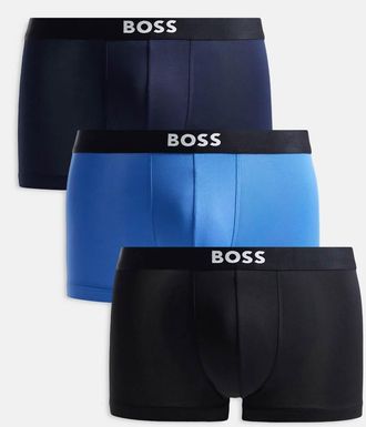 Boss Orange by Hugo Boss BOSS - One - Confezione da 3 boxer aderenti in microfibra neri, blu navy e blu-Nero