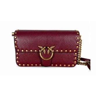 Pinko Pinko, Tassen, Dames, Bruin, ONE Size, Leer, Love One Crossbody Bag