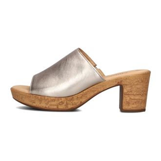 Gabor Schoenen, Dames, Grijs, 40 EU, Leer, Rosegouden Slippers met Hak