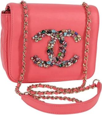Chanel Pre-owned Leather chanel-bags - Dames - Vintage Schoudertas - Roze - ONE Size - Vintage