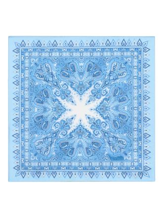 Etro Fazzoletto da taschino in seta paisley a fiori - Blu
