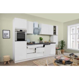Respekta Cucina blocco cucina senza maniglie bianco Lorena 330 cm Respekta