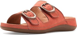 Clarks Cecily Step Womens Sandals Burnt Orange Nubuck : 7.5 A - Narrow, Suede