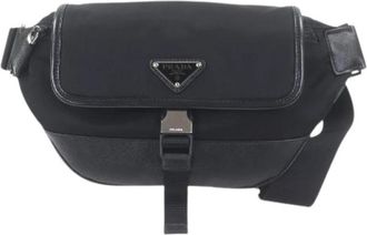 Prada Pre-owned Nylon Sling Bag 2Vh 176 - Heren - Vintage Heuptassen - Zwart - ONE Size - Nylon - Vintage
