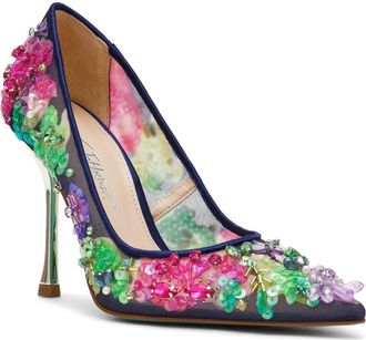 Betsey Johnson Netta Pointed Toe Pump in Navy Multi at Nordstrom, Size 9.5