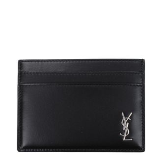 Saint Laurent Herrens Dokumentenhalter Leder Schwarz