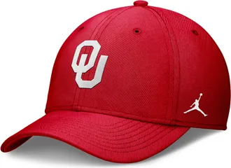 Nike Jordan Mens Oklahoma Classic Jordan Brand Dri-FIT College Hat in Red | JC3A69WOKN-RY6