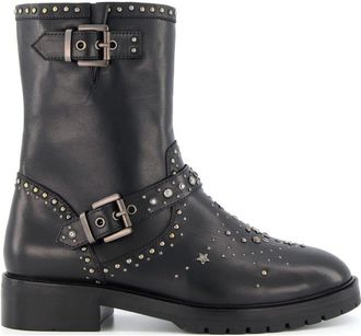 Dune London Plazo Leather Biker Boots