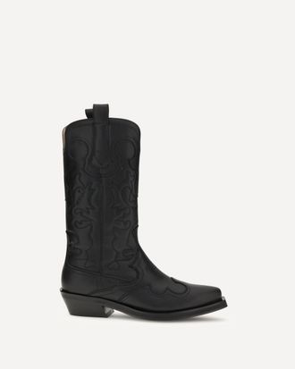 Ganni Embroidered Western Boots Female 41