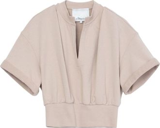 3.1 Phillip Lim V-neck cotton T-shirt - women - Cotton - S - Neutrals