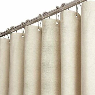 OEM Cortina De Ducha De Tela Extra-g - 180x240 Cm - Textura De Lino - Poli&eacute;ster De Primera Calidad - 12 Ganchos De Pl&aacute;stico