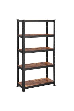 Boxxx Schwerlastregal, Braun, Schwarz, Metall, Holzwerkstoff, 30x150x75 cm, Wohnzimmer, Wohnwände, Wohnwand-Serien