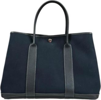 Herm&egrave;s Black Toile Officier Tote Bag (Pre-Owned)