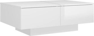 vidaXL Vidaxl - Coffee Table High Gloss White 90x60x31 cm Engineered Wood
