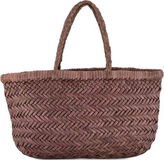 Dragon Diffusion Borsa tote con motivo a spina di pesce - Marrone