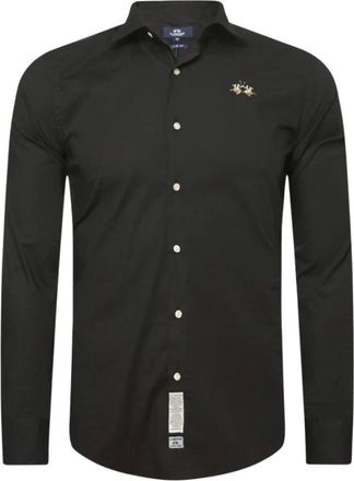 La Martina Camicia in popeline slim fit - - Shirts - Uomo - Nero - S