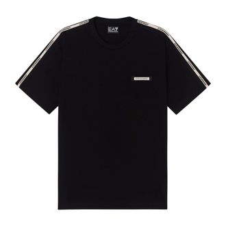 Emporio Armani T-Shirts, male, Black, Size: 2XL Logo Series Cotton Crew-neck T-shirt
