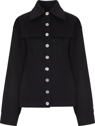 Sportmax Shaped Overshirt In Pure Wool