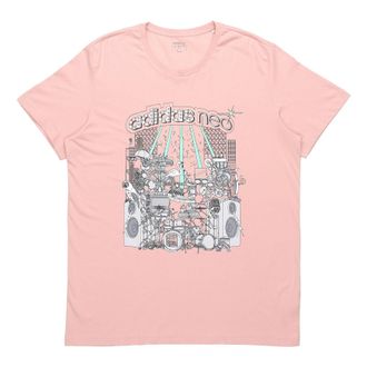 adidas neo M Faves Tee Sports Short Sleeve Pink GL1192