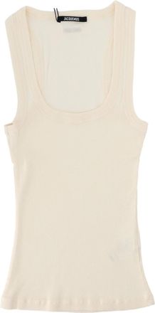 Jacquemus Gros Grain Fitted Scoop Neck Cotton Tank Top