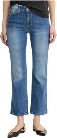 Silvian Heach Kumar Flared Jeans - Dames - Cropped Jeans - Blauw - W28 - Katoen - Jeans