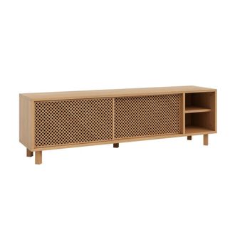 Naan Furniture Mueble de TV de madera maciza barnizado en color roble 150 cm