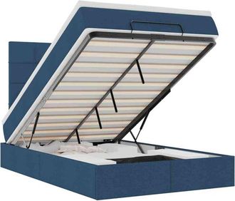 vidaXL Estructura De Cama Otomana Colch&oacute;n Tela Azul 120x190 Cm Vidaxl