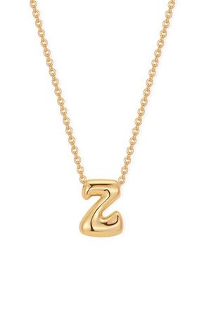 Brook & York Mini Pippa Bubble Initial Pendant Necklace in Gold Z at Nordstrom