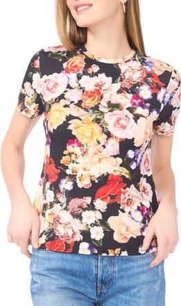Ted Baker Floral Print T-Shirt in Rich Black at Nordstrom Rack, Size X-Small