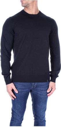 Fay Zwarte Logo Sweater - Heren - Sweatshirts - Zwart - 2XL - Wol - Hoodies & sweatvesten