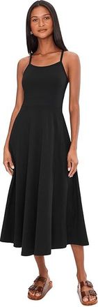 Pact Organic Cotton Fit-and-Flare Midi Dress Womens Dress Black 1 : 2XL, Cotton/Elastane