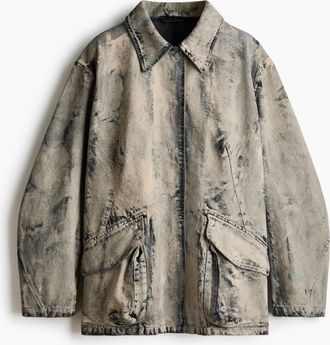 H&M Jeansjacke im Paint-Look - Grau