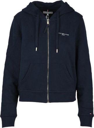 Tommy Hilfiger Zip-through hoodie - Dames - Vesten met rits - Blauw - L - Katoen - Hoodies & sweatvesten