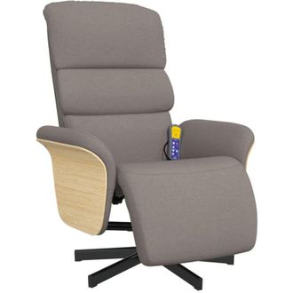 vidaXL Vidaxl - Sill&oacute;n Reclinable De Masaje Con Reposapi&eacute;s Tela Gris Taupe