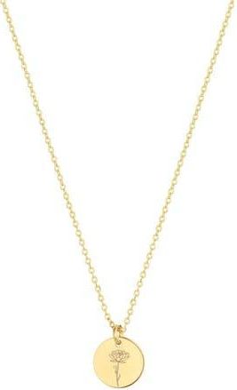 Set & Stones Lily Birth Flower Necklace in Gold /July at Nordstrom