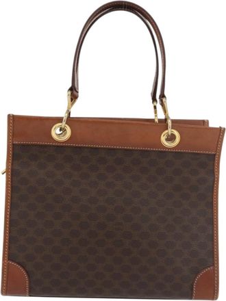 Celine Vintage Macadam Canvas Brown Canvas Backpack Bag (Pre-Owned)