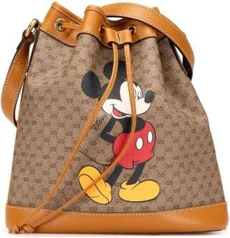 Gucci Pre-owned Bucket Bags, female, Brown, Size: ONE SIZE Pre-owned Leather gucci-bags